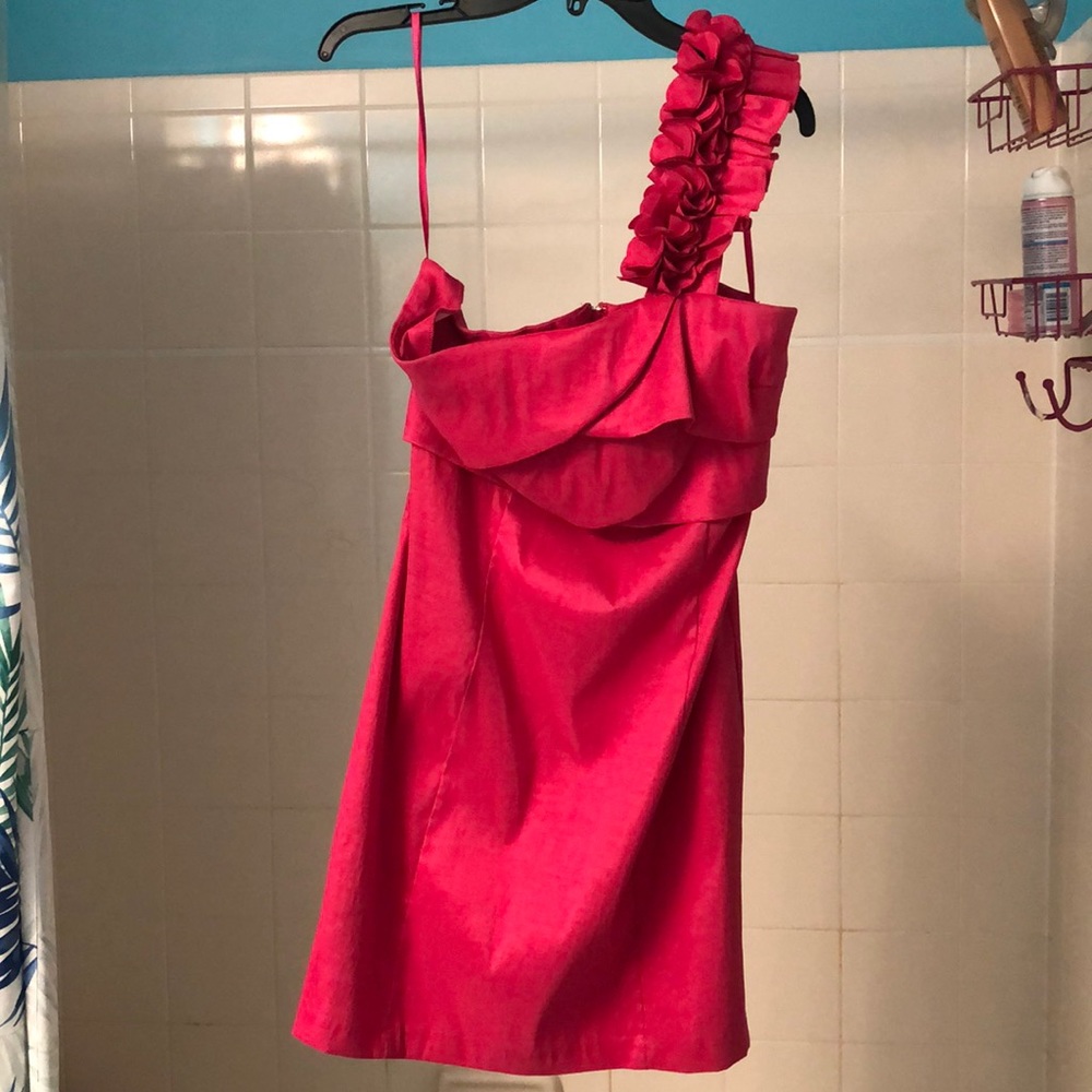 Fuchsia one shouldered dress